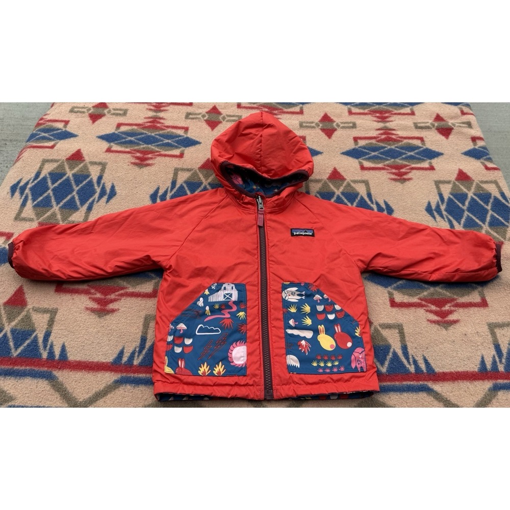 Patagonia Worn Wear Baby Reversible Puff-Ball Jacket 3T Flint Hills Daze Stellar